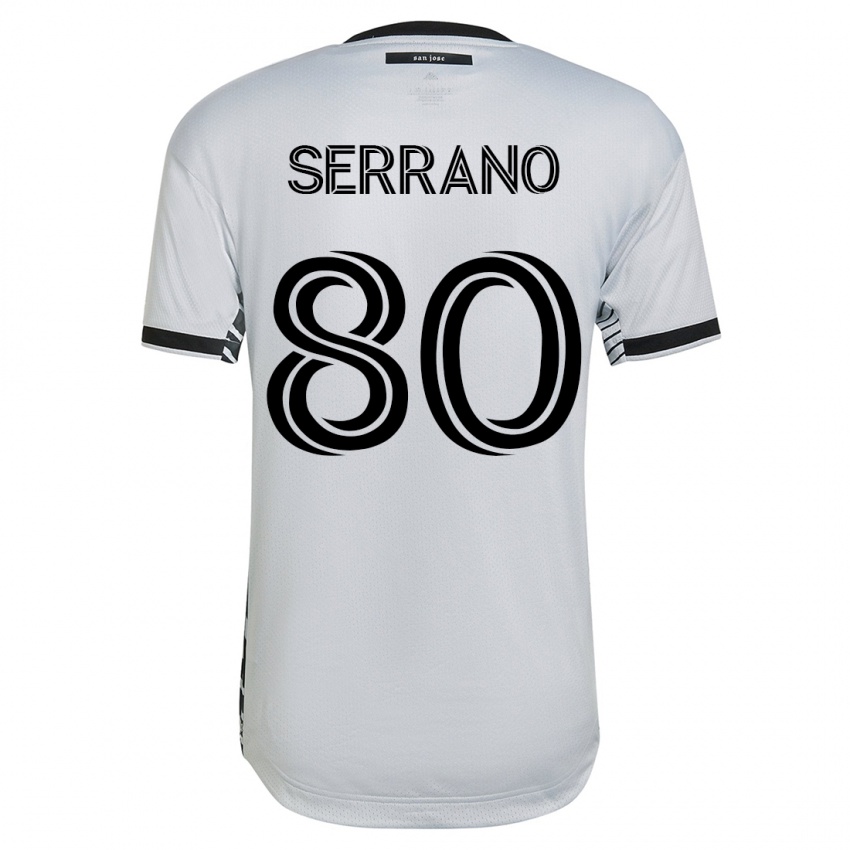 Niño Camiseta David Serrano #80 Blanco 2ª Equipación 2023/24 La Camisa Perú