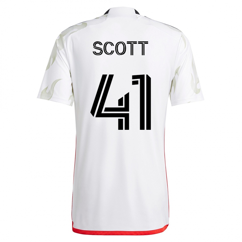 Niño Camiseta Tarik Scott #41 Blanco 2ª Equipación 2023/24 La Camisa Perú