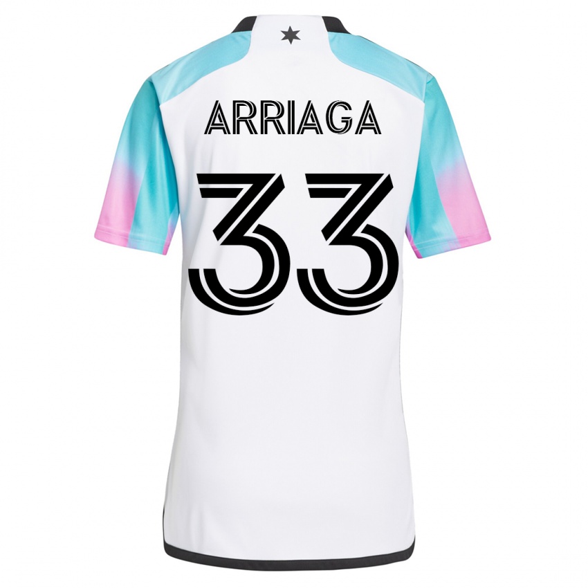 Niño Camiseta Kervin Arriaga #33 Blanco 2ª Equipación 2023/24 La Camisa Perú