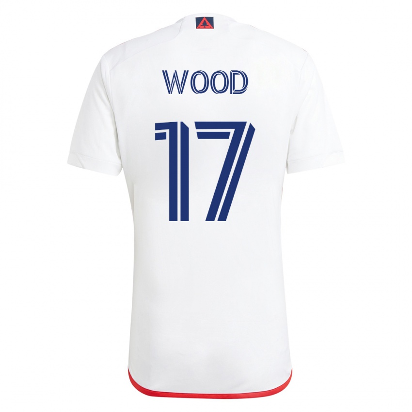 Niño Camiseta Bobby Wood #17 Blanco Rojo 2ª Equipación 2023/24 La Camisa Perú