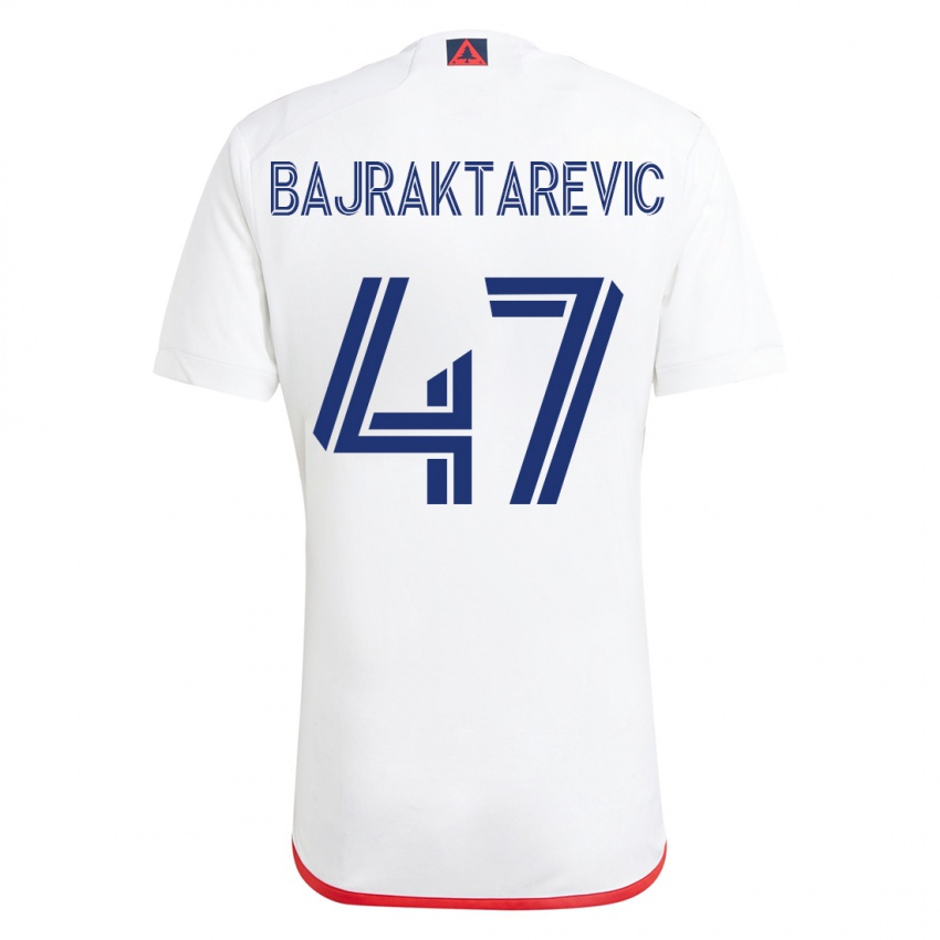 Niño Camiseta Esmir Bajraktarevic #47 Blanco Rojo 2ª Equipación 2023/24 La Camisa Perú