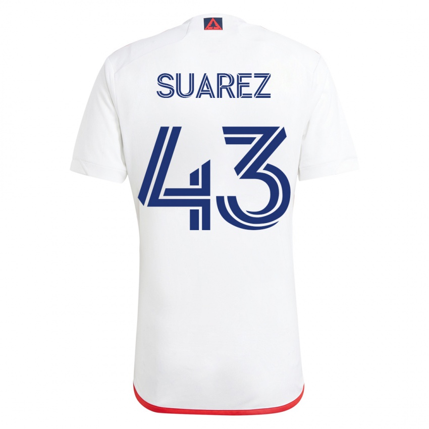 Niño Camiseta Santiago Suárez #43 Blanco Rojo 2ª Equipación 2023/24 La Camisa Perú