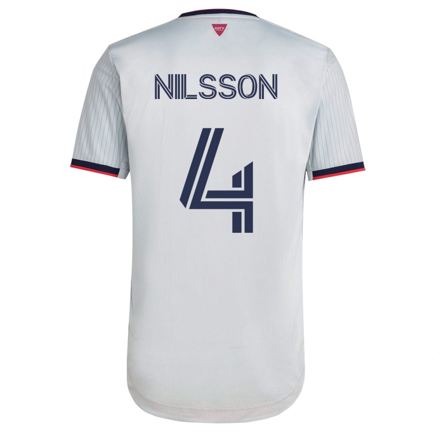 Niño Camiseta Joakim Nilsson #4 Blanco 2ª Equipación 2023/24 La Camisa Perú