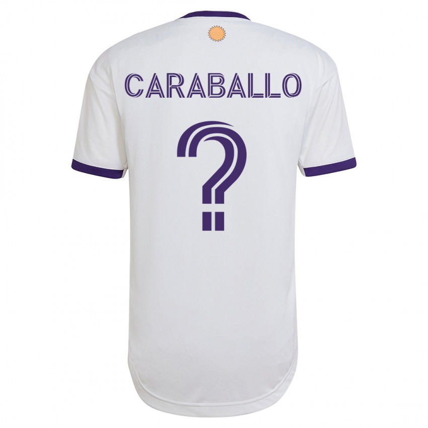 Niño Camiseta Gustavo Caraballo #0 Blanco 2ª Equipación 2023/24 La Camisa Perú