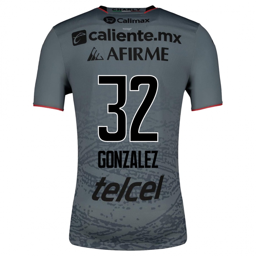 Niño Camiseta Carlos Gonzalez #32 Gris 2ª Equipación 2023/24 La Camisa Perú