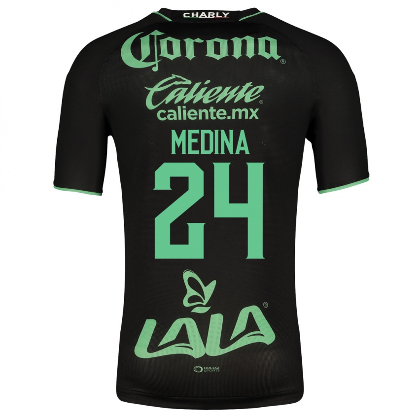 Niño Camiseta Diego Medina #24 Negro 2ª Equipación 2023/24 La Camisa Perú