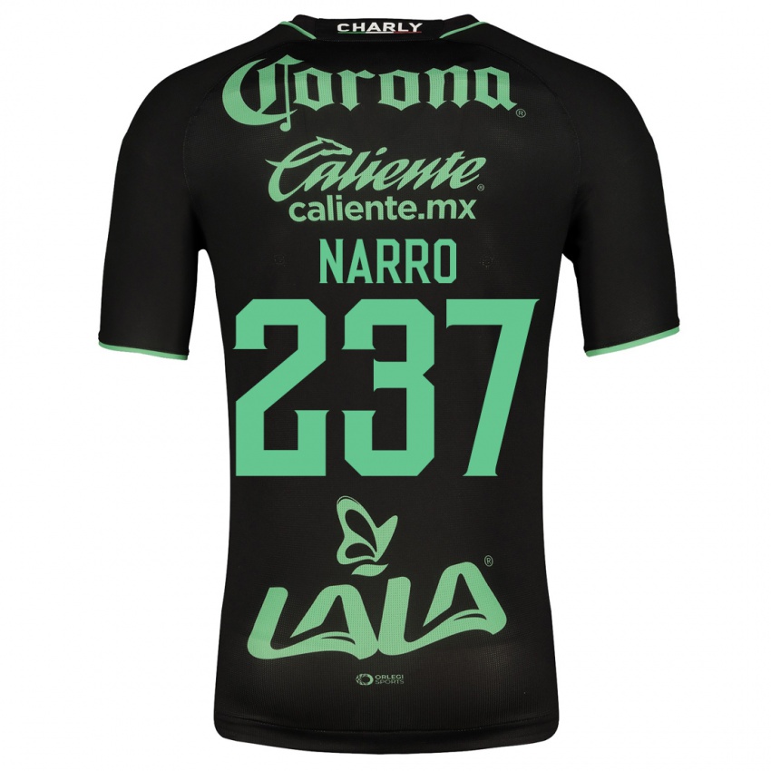 Niño Camiseta Ernesto Narro #237 Negro 2ª Equipación 2023/24 La Camisa Perú