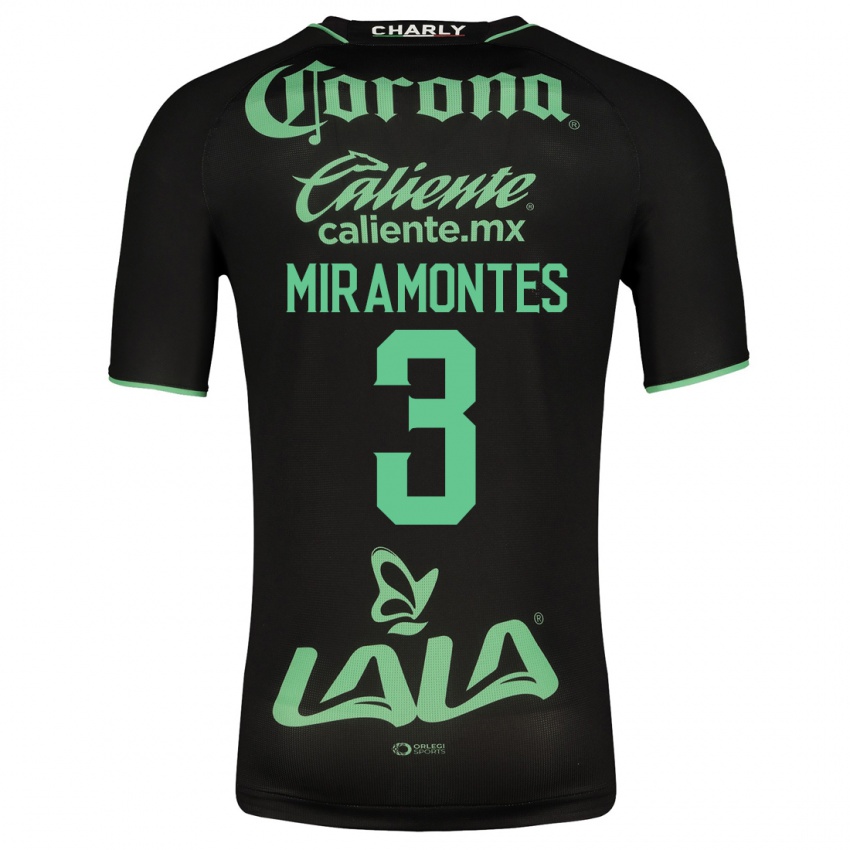 Niño Camiseta Natalia Miramontes #3 Negro 2ª Equipación 2023/24 La Camisa Perú