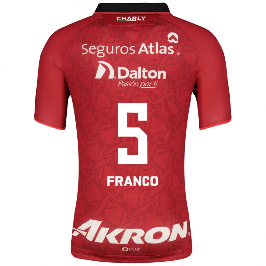 Niño Camiseta Alejandra Franco #5 Rojo 2ª Equipación 2023/24 La Camisa Perú