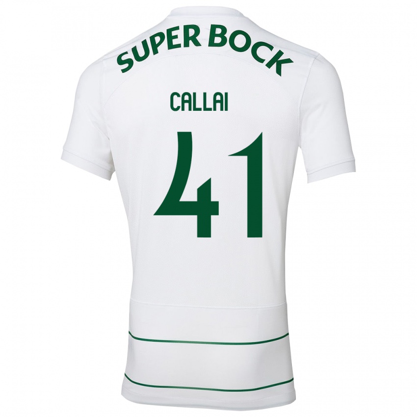 Niño Camiseta Diego Callai #41 Blanco 2ª Equipación 2023/24 La Camisa Perú