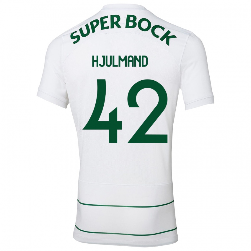 Niño Camiseta Morten Hjulmand #42 Blanco 2ª Equipación 2023/24 La Camisa Perú