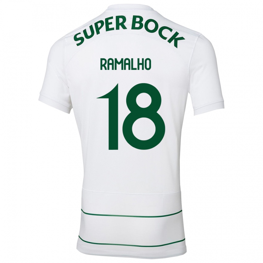 Niño Camiseta Inês Filipa Ramalho Gonçalves #18 Blanco 2ª Equipación 2023/24 La Camisa Perú