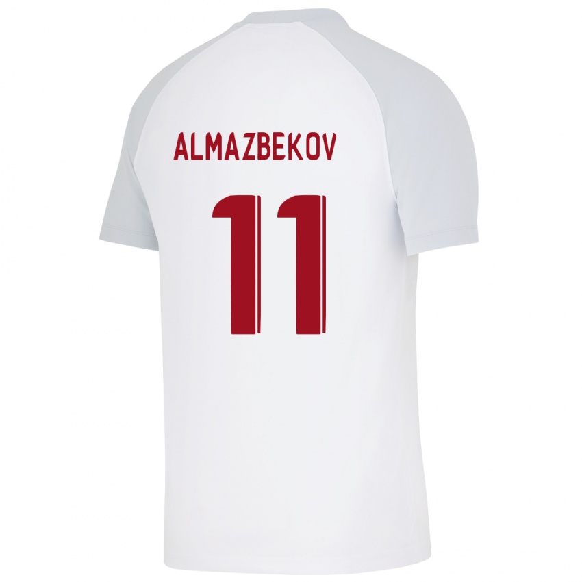 Niño Camiseta Beknaz Almazbekov #11 Blanco 2ª Equipación 2023/24 La Camisa Perú