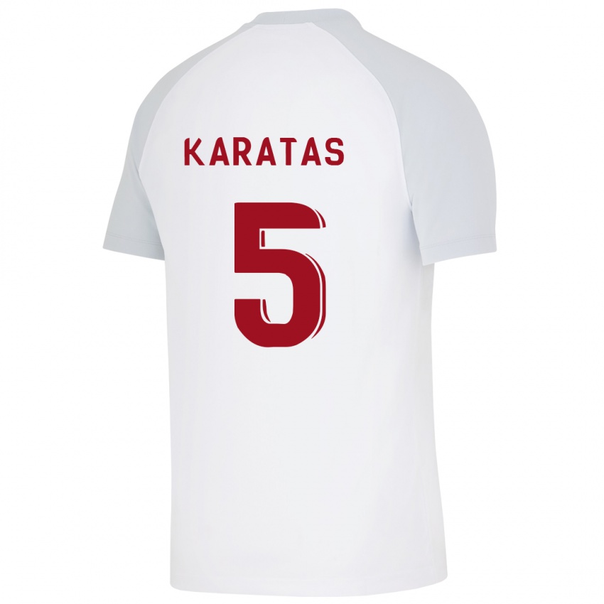 Niño Camiseta Eda Karataş #5 Blanco 2ª Equipación 2023/24 La Camisa Perú