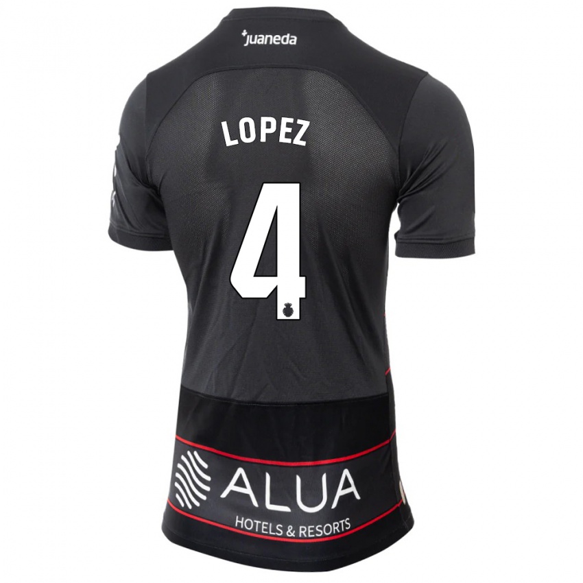 Niño Camiseta David López #4 Negro 2ª Equipación 2023/24 La Camisa Perú