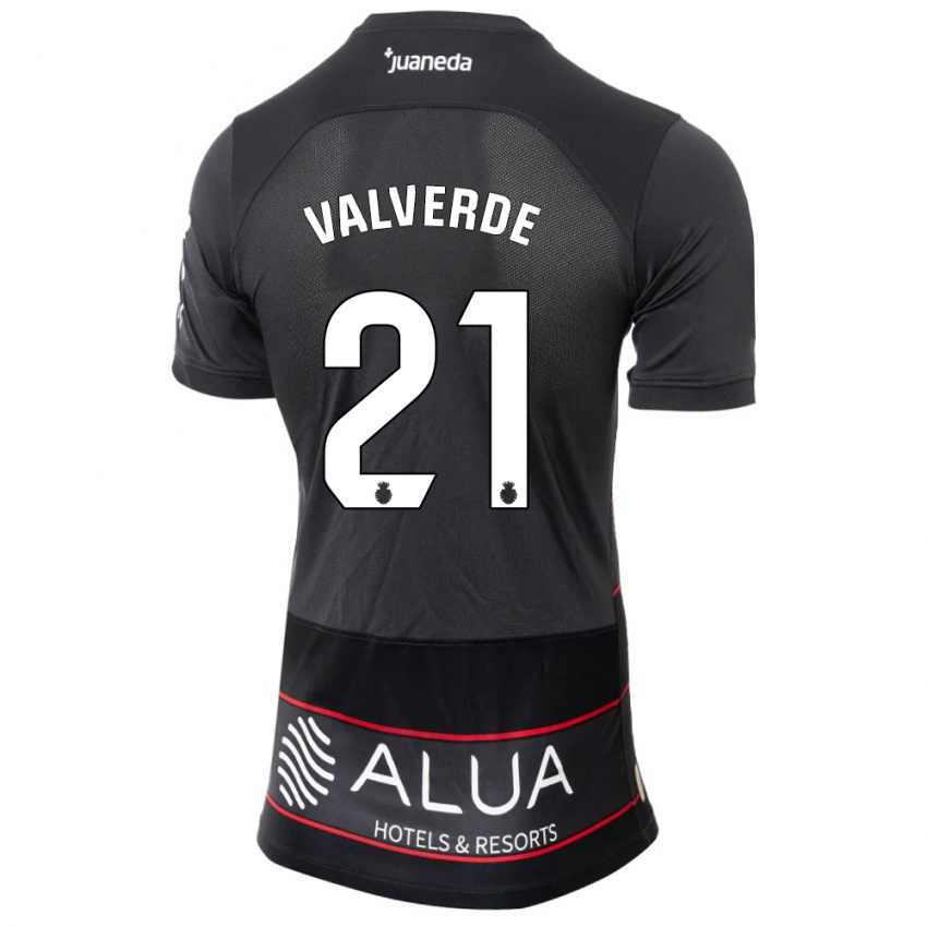 Niño Camiseta David Valverde #21 Negro 2ª Equipación 2023/24 La Camisa Perú