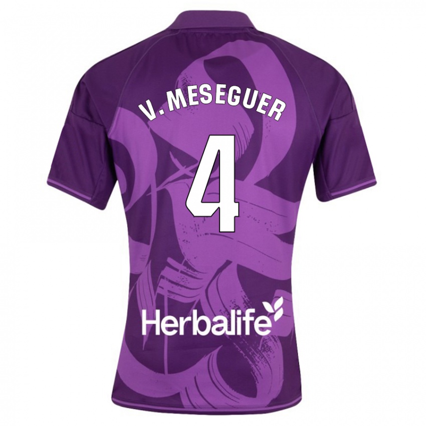 Niño Camiseta Víctor Meseguer #4 Violeta 2ª Equipación 2023/24 La Camisa Perú