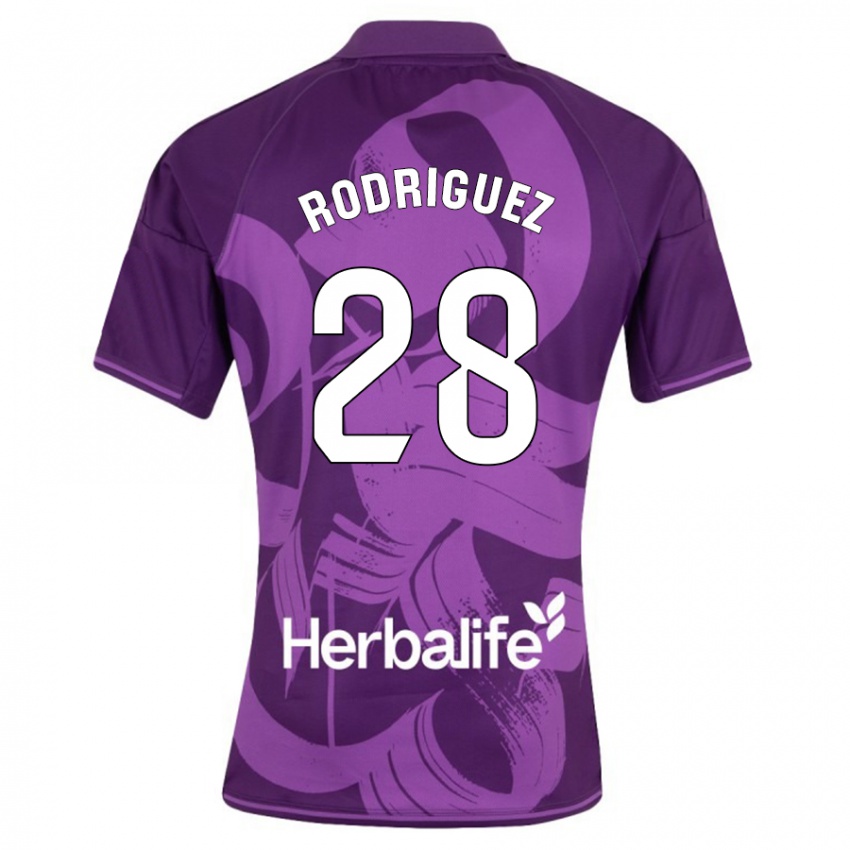 Niño Camiseta Yago Rodríguez #28 Violeta 2ª Equipación 2023/24 La Camisa Perú