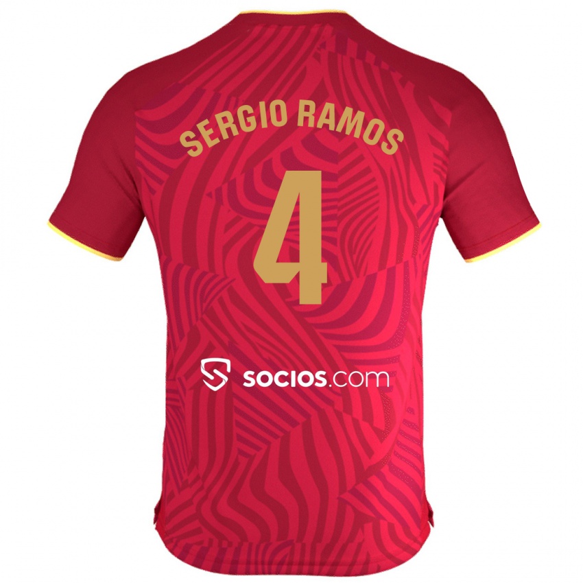 Niño Camiseta Sergio Ramos #4 Rojo 2ª Equipación 2023/24 La Camisa Perú