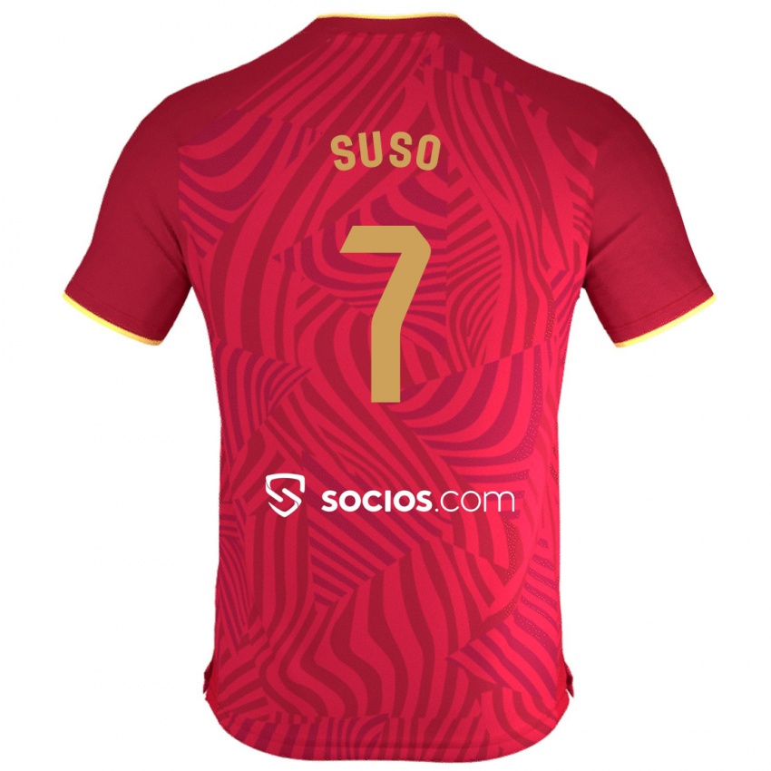 Niño Camiseta Suso #7 Rojo 2ª Equipación 2023/24 La Camisa Perú