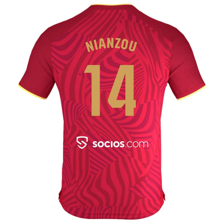 Niño Camiseta Tanguy Nianzou #14 Rojo 2ª Equipación 2023/24 La Camisa Perú