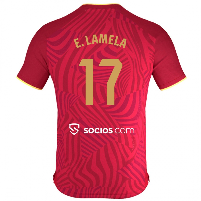 Niño Camiseta Erik Lamela #17 Rojo 2ª Equipación 2023/24 La Camisa Perú