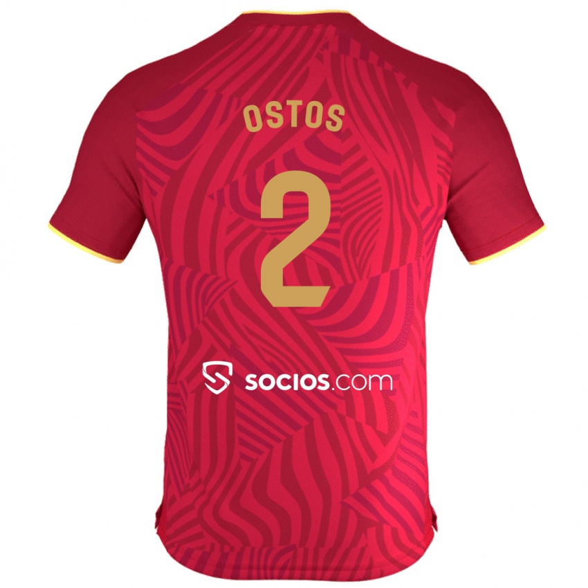 Niño Camiseta Fran Ostos #2 Rojo 2ª Equipación 2023/24 La Camisa Perú