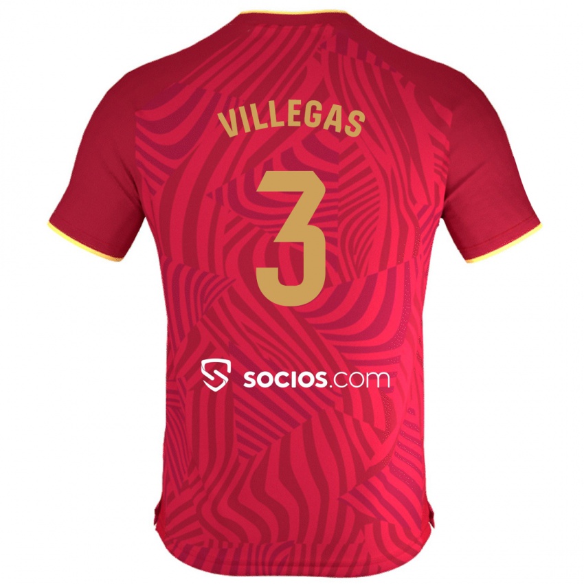 Niño Camiseta Juancho Villegas #3 Rojo 2ª Equipación 2023/24 La Camisa Perú