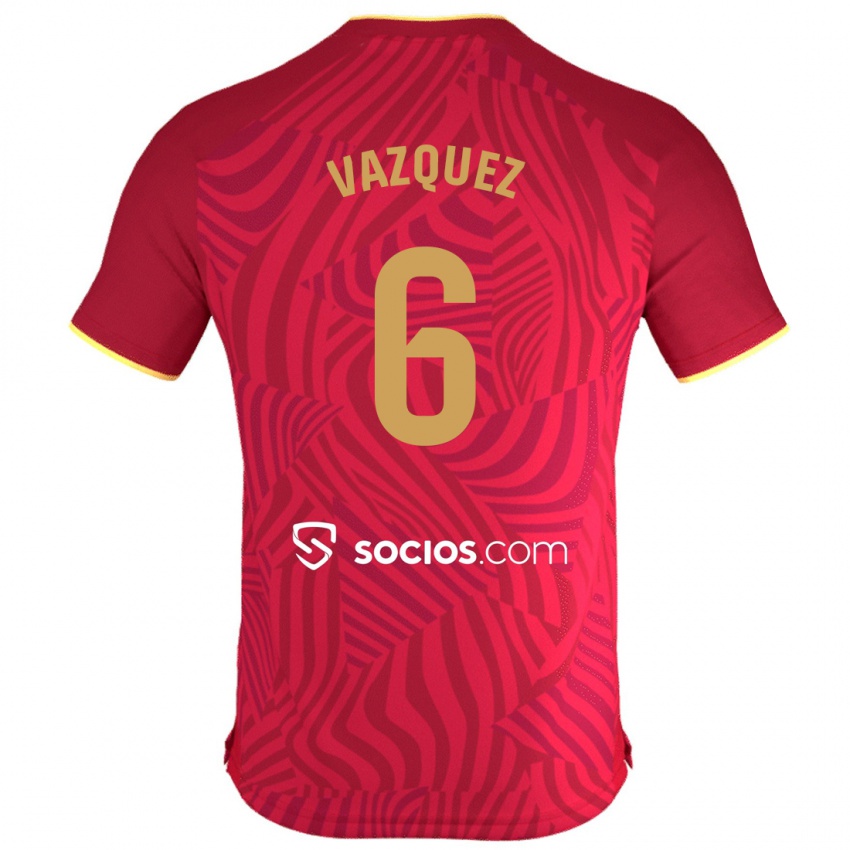 Niño Camiseta Manolo Vázquez #6 Rojo 2ª Equipación 2023/24 La Camisa Perú