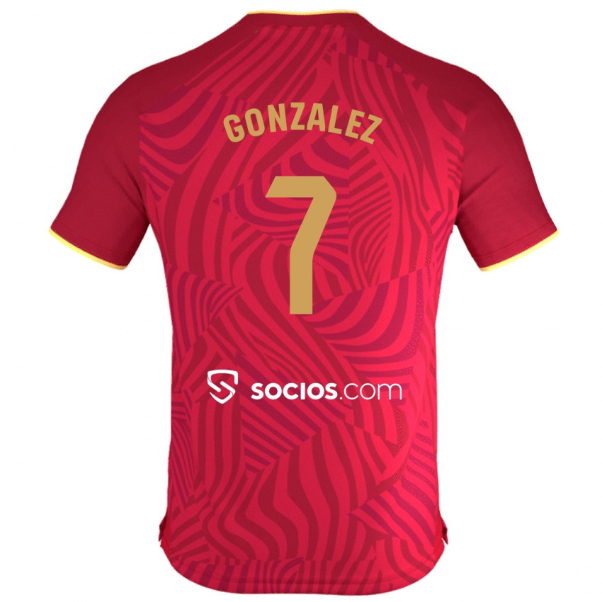 Niño Camiseta Juan González #7 Rojo 2ª Equipación 2023/24 La Camisa Perú