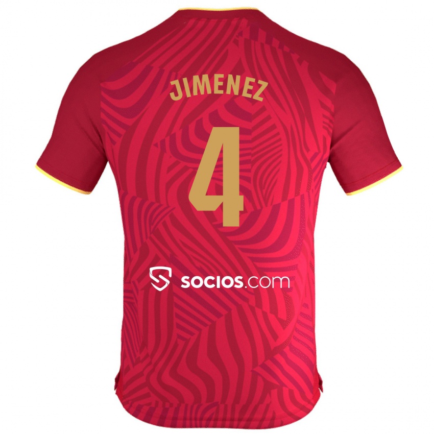 Niño Camiseta Diego Jiménez #4 Rojo 2ª Equipación 2023/24 La Camisa Perú