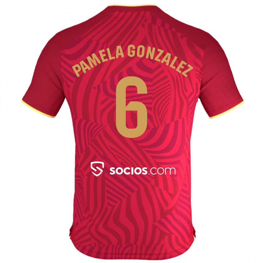 Niño Camiseta Cinthia Pamela González Medina #6 Rojo 2ª Equipación 2023/24 La Camisa Perú