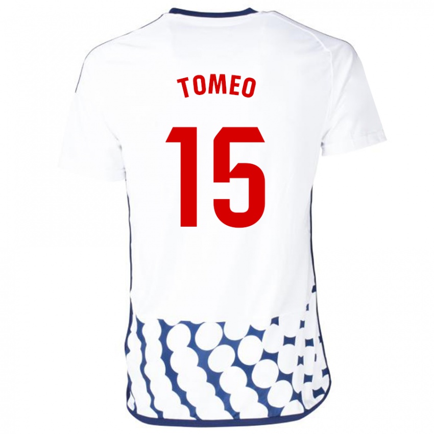 Niño Camiseta Pablo Tomeo #15 Blanco 2ª Equipación 2023/24 La Camisa Perú