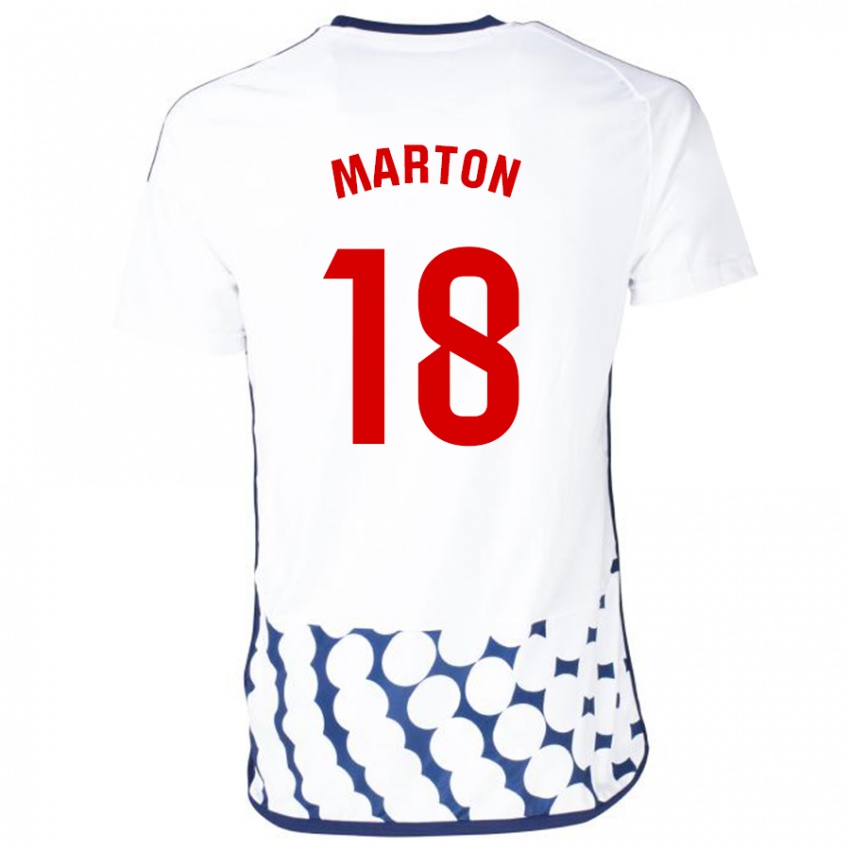 Niño Camiseta Javier Martón #18 Blanco 2ª Equipación 2023/24 La Camisa Perú