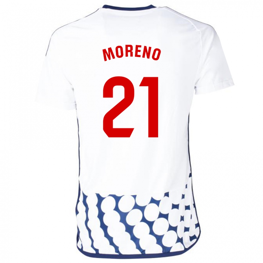 Niño Camiseta Diego Moreno #21 Blanco 2ª Equipación 2023/24 La Camisa Perú