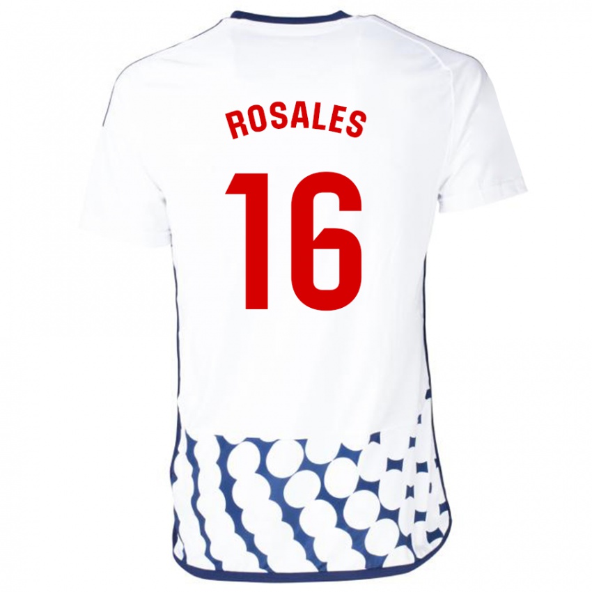 Niño Camiseta Diego Rosales #16 Blanco 2ª Equipación 2023/24 La Camisa Perú