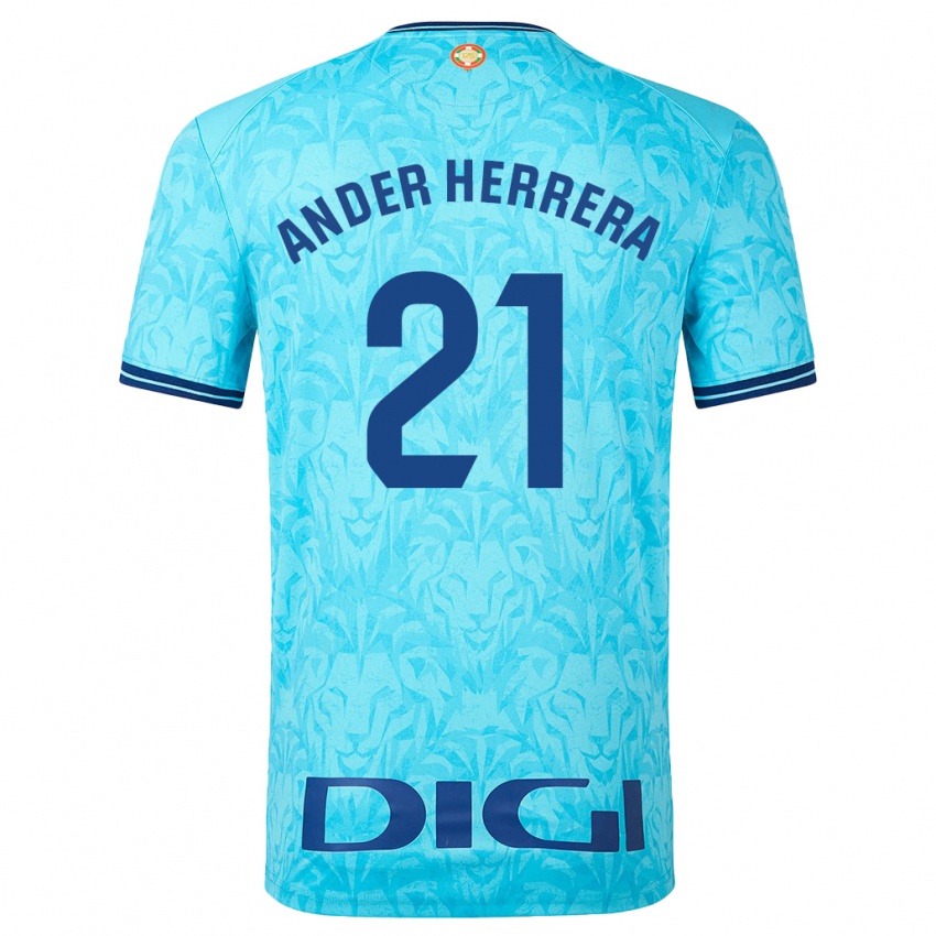 Niño Camiseta Ander Herrera #21 Cielo Azul 2ª Equipación 2023/24 La Camisa Perú