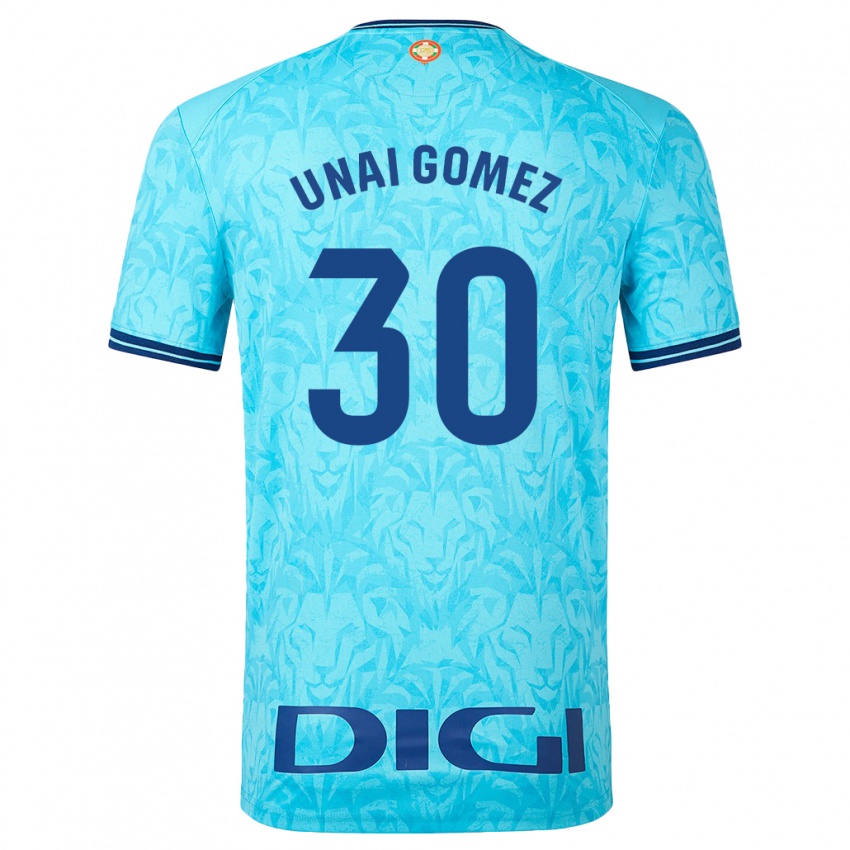 Niño Camiseta Unai Gómez #30 Cielo Azul 2ª Equipación 2023/24 La Camisa Perú