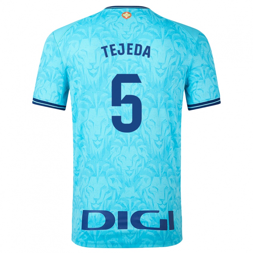 Niño Camiseta Diego Tejeda #5 Cielo Azul 2ª Equipación 2023/24 La Camisa Perú