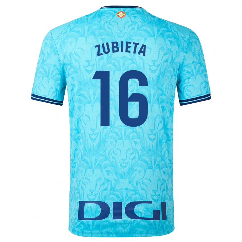 Niño Camiseta Maite Zubieta Arambarri #16 Cielo Azul 2ª Equipación 2023/24 La Camisa Perú