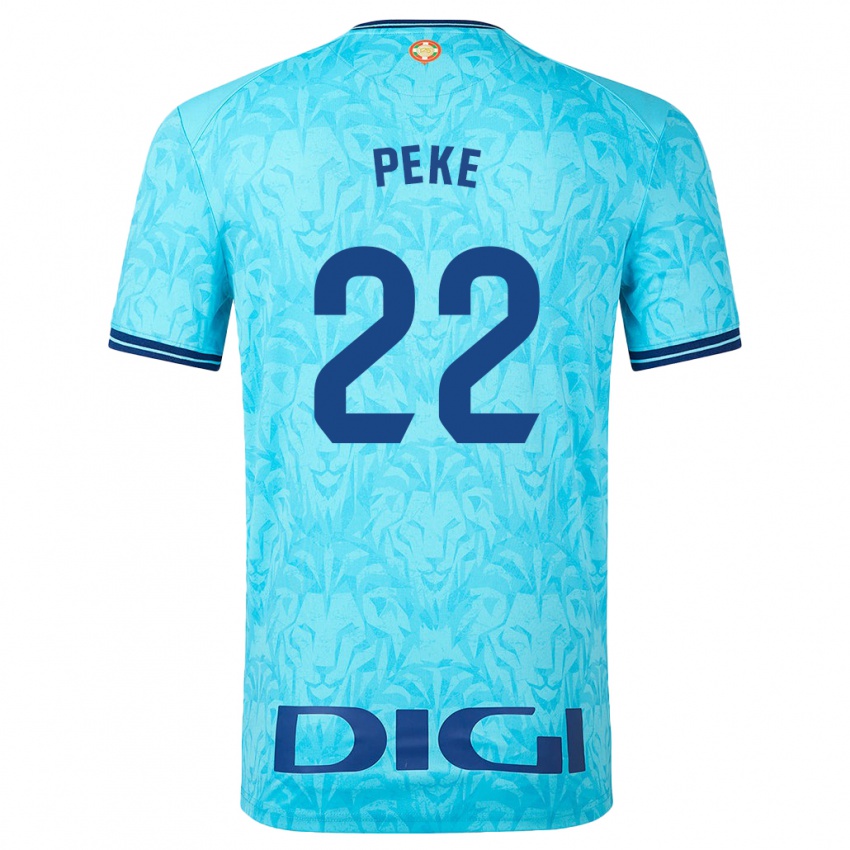 Niño Camiseta Ainize Barea Nuñez #22 Cielo Azul 2ª Equipación 2023/24 La Camisa Perú