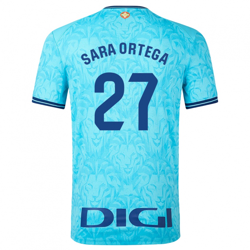 Niño Camiseta Sara Ortega Ruiz #27 Cielo Azul 2ª Equipación 2023/24 La Camisa Perú