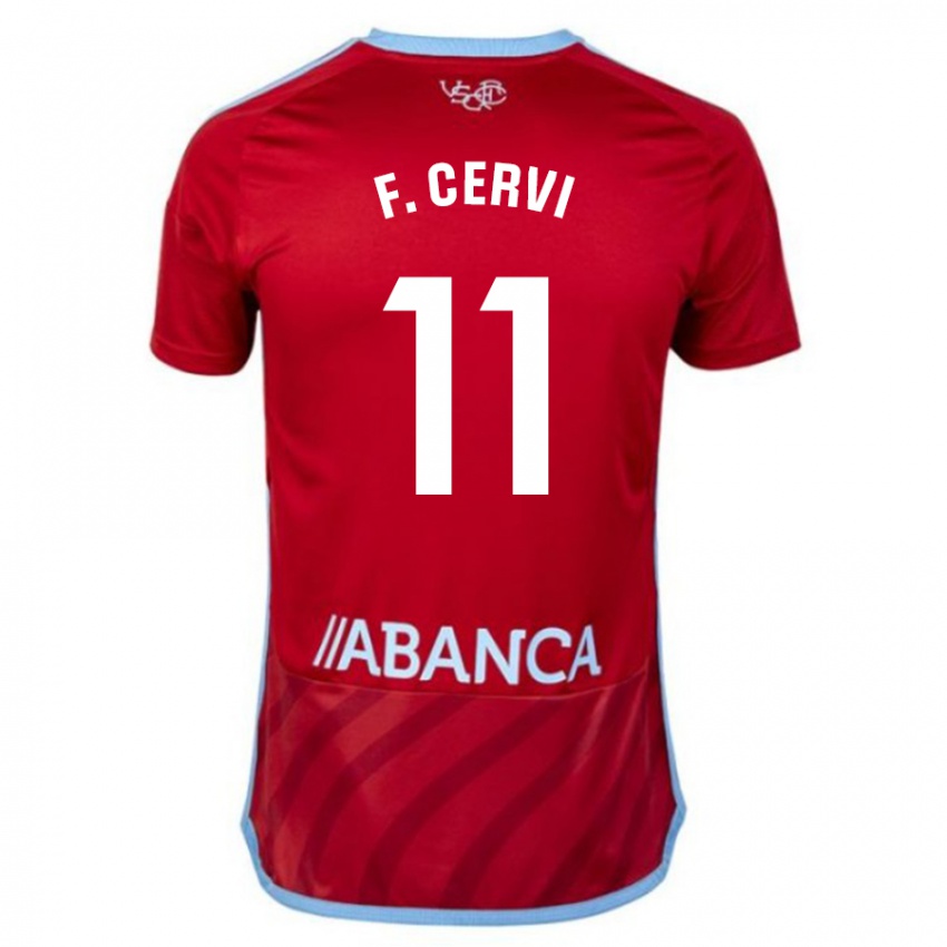 Niño Camiseta Franco Cervi #11 Rojo 2ª Equipación 2023/24 La Camisa Perú