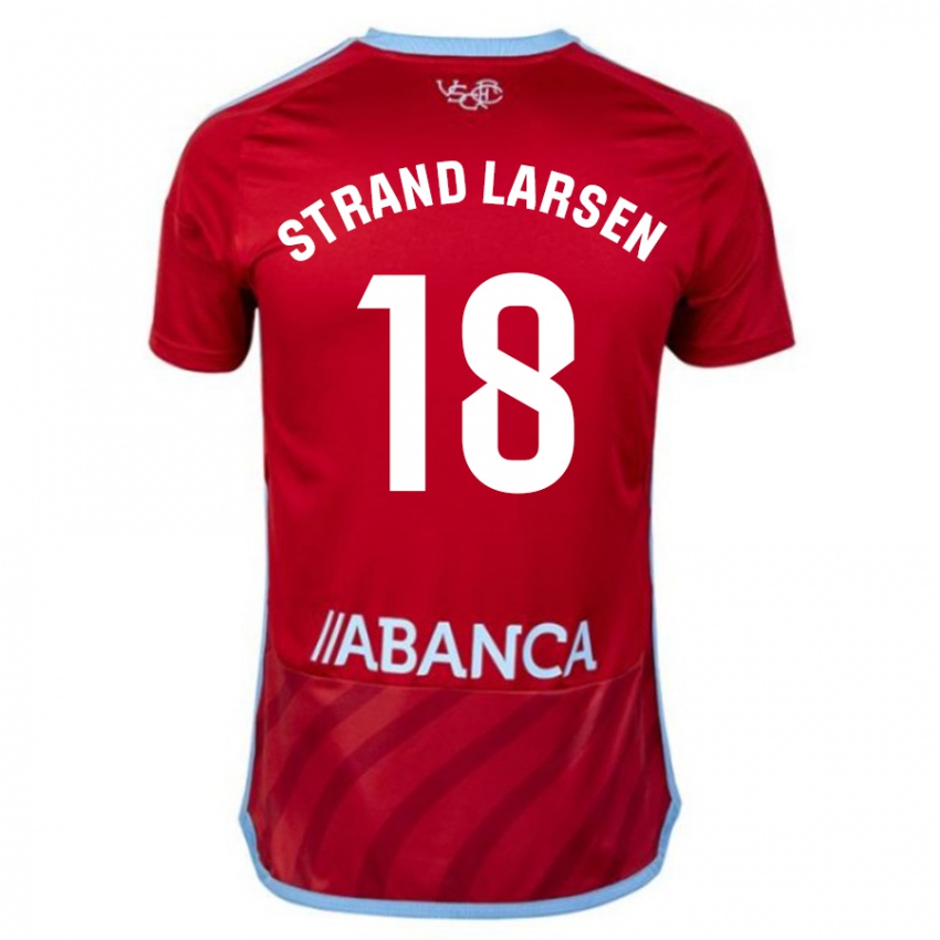 Niño Camiseta Jørgen Strand Larsen #18 Rojo 2ª Equipación 2023/24 La Camisa Perú