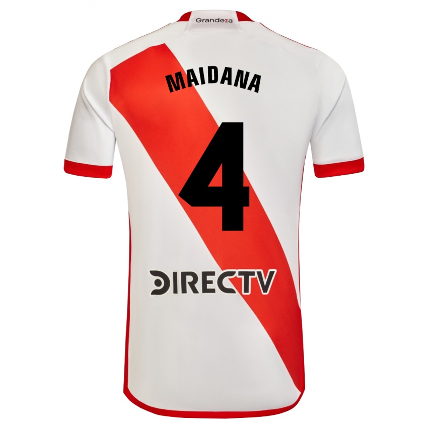 Hombre Camiseta Jonatan Maidana #4 Blanco Rojo 1ª Equipación 2023/24 La Camisa Perú