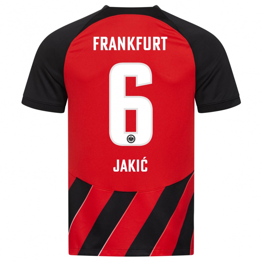 Hombre Camiseta Kristijan Jakic #6 Negro Rojo 1ª Equipación 2023/24 La Camisa Perú