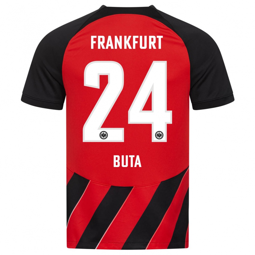 Hombre Camiseta Aurélio Buta #24 Negro Rojo 1ª Equipación 2023/24 La Camisa Perú