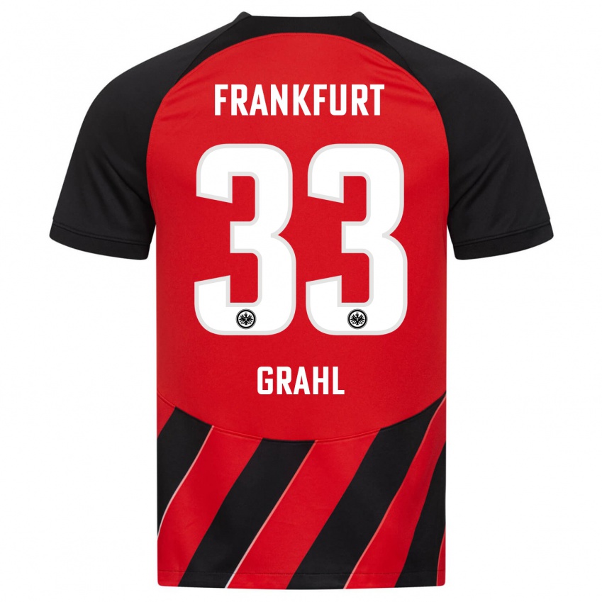 Hombre Camiseta Jens Grahl #33 Negro Rojo 1ª Equipación 2023/24 La Camisa Perú