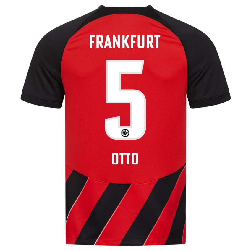 Hombre Camiseta Fynn Otto #5 Negro Rojo 1ª Equipación 2023/24 La Camisa Perú