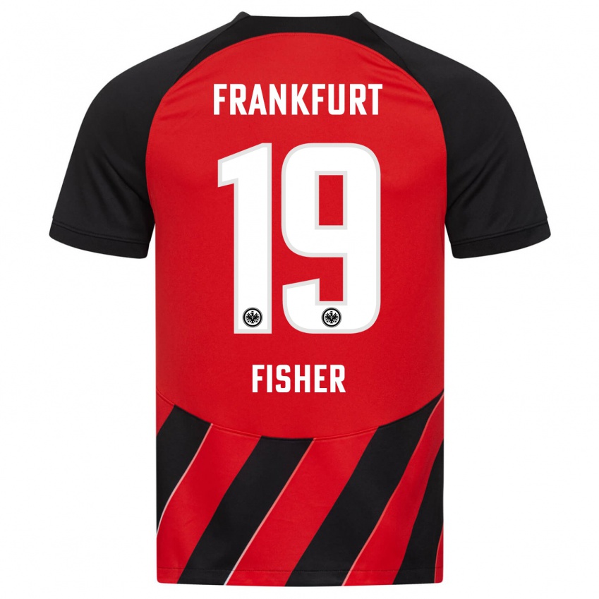 Hombre Camiseta Ben-Luca Fisher #19 Negro Rojo 1ª Equipación 2023/24 La Camisa Perú